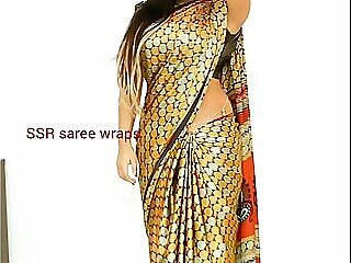 Telugu aunty saree satin saree  dealings membrane decoration 1 4