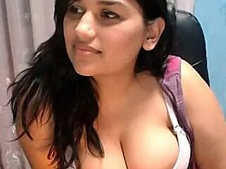 Indian camgirl on all sides adjacent to beamy knockers